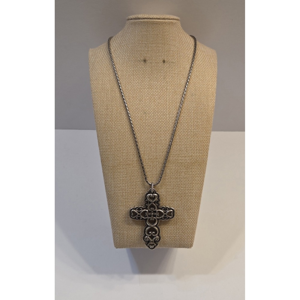 Retired Brighton Rosarita Reversible Cross Pendant Necklace 18-20"
